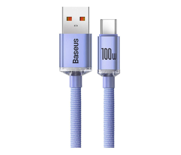 BASEUS USB - USB-C Crystal 5A 1.2m (fioletowy) CAJY000405 - 1295806 - zdjęcie